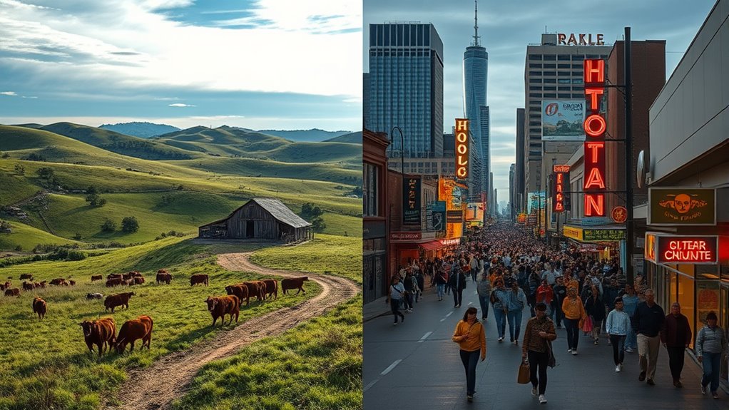 urban amenities versus rural isolation