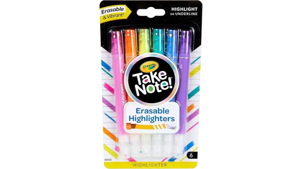 erasable colorful highlighting set
