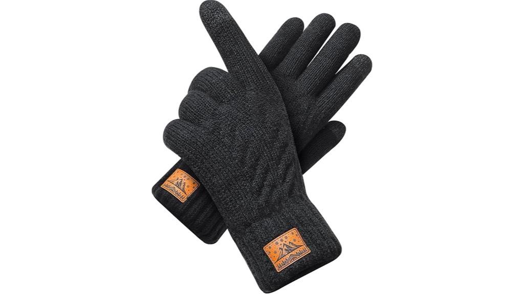 warm wool touchscreen gloves