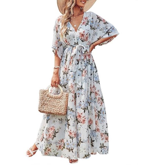 floral wrap maxi dress