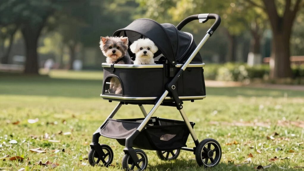 Doppelter Haustierwagen mit abnehmbarer Ablage