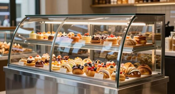 top curved bakery display cases