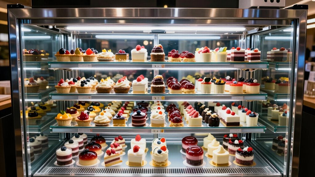 top dessert fridge lighting