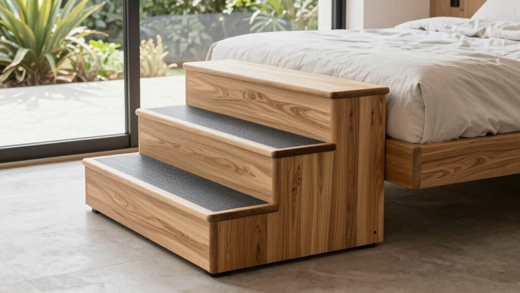 Holztreppe für Hunde mit rutschfester Oberfläche